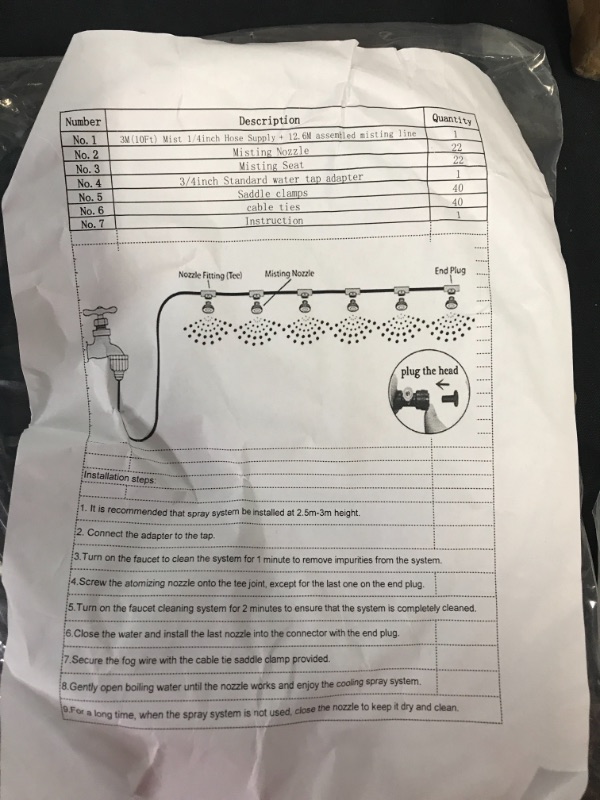 Photo 3 of Balidao Misting Cooling System, Brass Mist Nozzles, Outdoor Patio Mist System, with 51ft Misting Tube for Patio Garden Greenhouse
