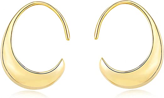 Photo 1 of STARONE 14K Gold Hoop earrings for women , Hypoallergenic Large Girl's Sterling Silver earrings Set Multiple Hoops, 2 COUNT
