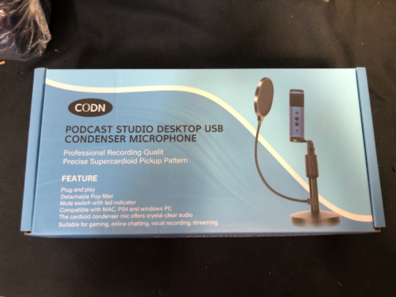 Photo 4 of CODN USB Microphone, Condenser Microphone for Computer, Professional 192KHZ/24Bit Streaming Podcast Gaming Mic Kit with Adjustable Stand, Pop Filter, Volume Adjustment, Mute Button for YouTube, Studio
