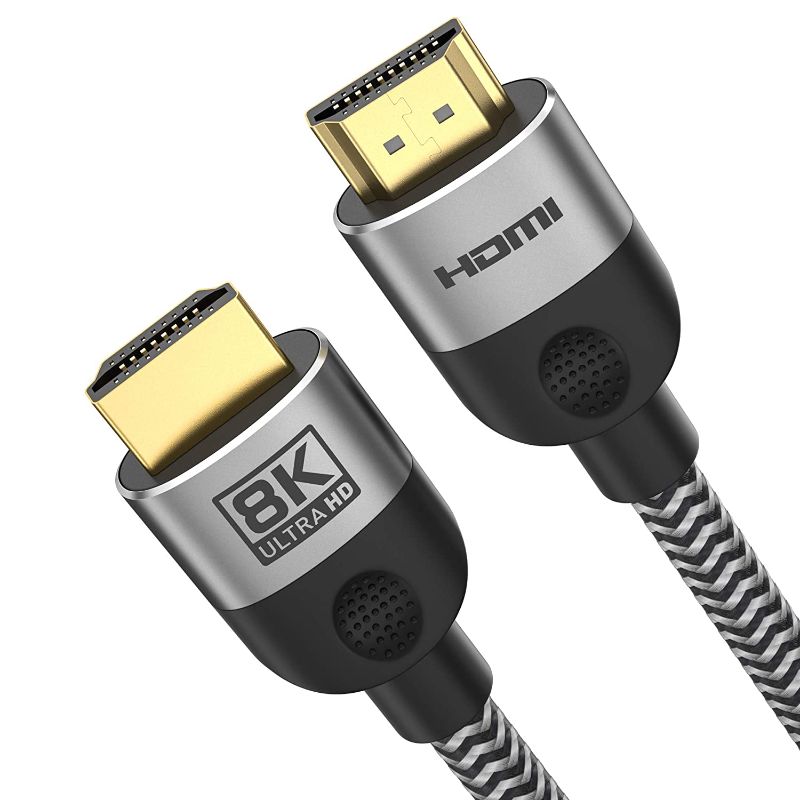 Photo 1 of 8K HDMI Cable 2.1 6.6 ft, Lamtoon Ultra High Speed HDMI 4K@120 8K@60 144Hz 48Gbps Braided HDMI Cable, HDR, HDCP 2.2 2.3, eARC Compatible with Apple TV, QLED TV, PS5, Xbox Series X, Roku, Sony LG 6.6ft
