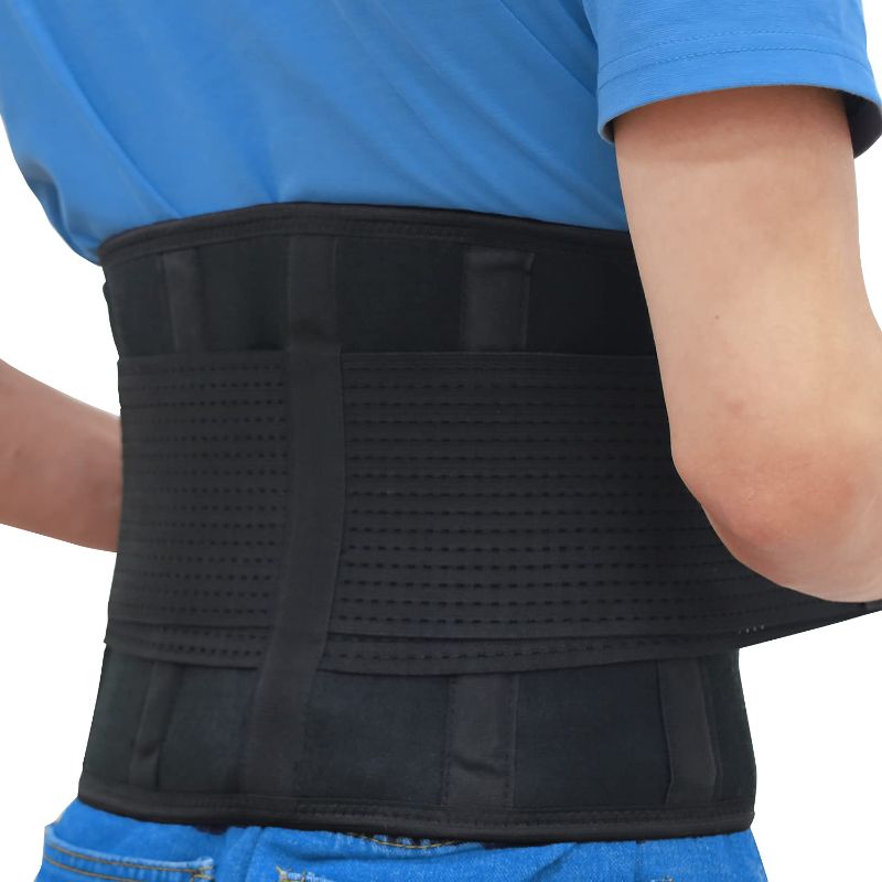 Photo 1 of Back Brace for Men Lower Back Pain, Anti-Skid Back Support Belt for Men Posture Correcting or Heavy Lifting, Breathable Lower Back Brace for Lower Back Pain Women with Stays (XX-Large, Black)
