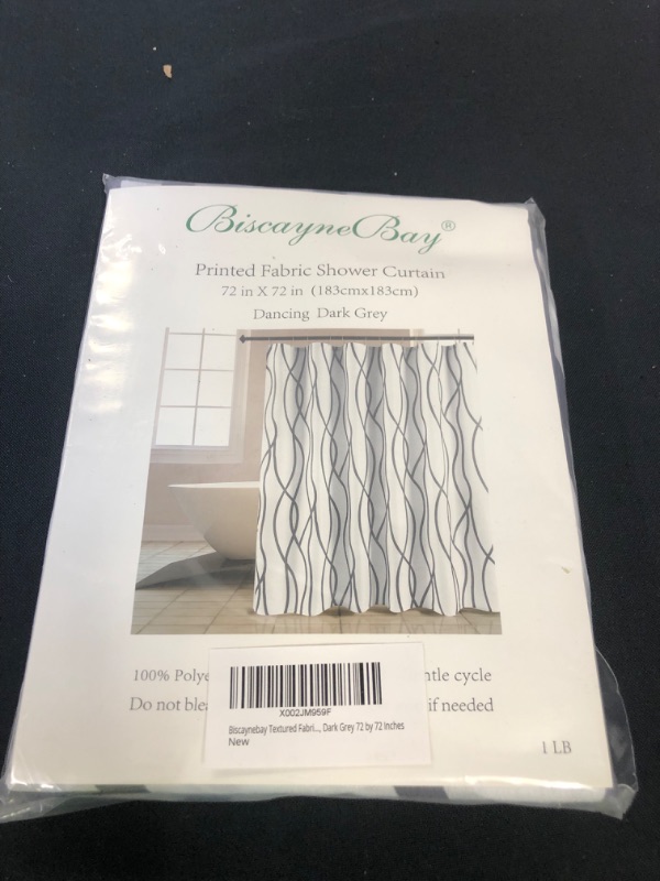 Photo 2 of Biscaynebay Textured Fabric Shower Curtain 72 Inches by 72 Inches, Silver Grey Dancing Printed Bathroom Curtains Machine Washable