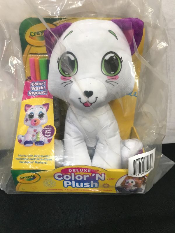 Photo 2 of Crayola 10-Inch Deluxe Color 'n' Plush Kitty, Multicolor