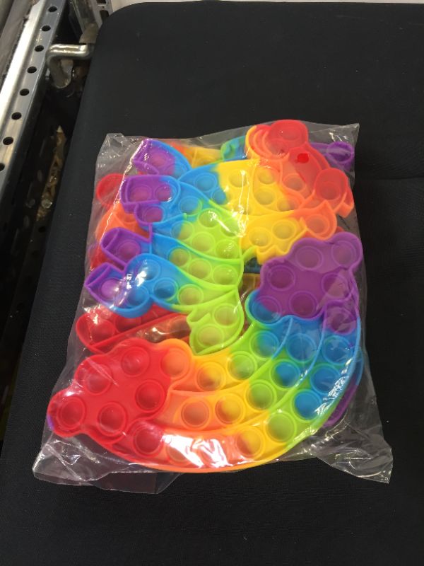 Photo 2 of 6 Packs pop fidget pops Toys for Kids boys girls?Its Poppers push it Press Bubble Sensory Stress Relief Satisfying Game Toy Package Fidgettoy Set Rainbow Horse dinosaur Butterfly ice cream octopus
