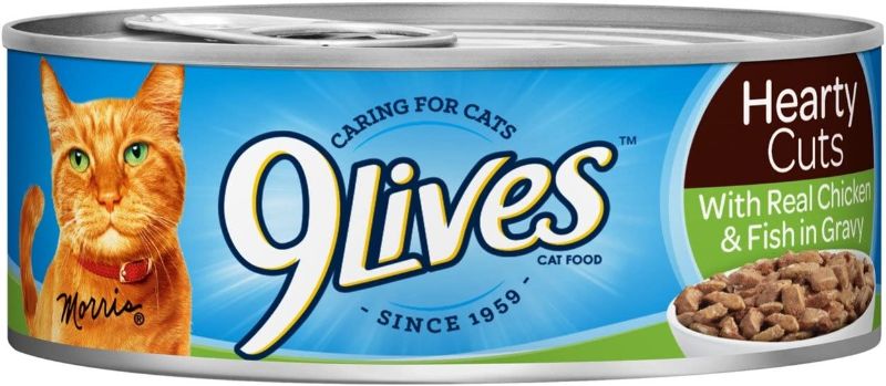 Photo 1 of 9Lives Hearty Cuts Wet Cat Food in Gravy, 5.5 Ounce Cans (Pack of 24) EXP 10/26/23
