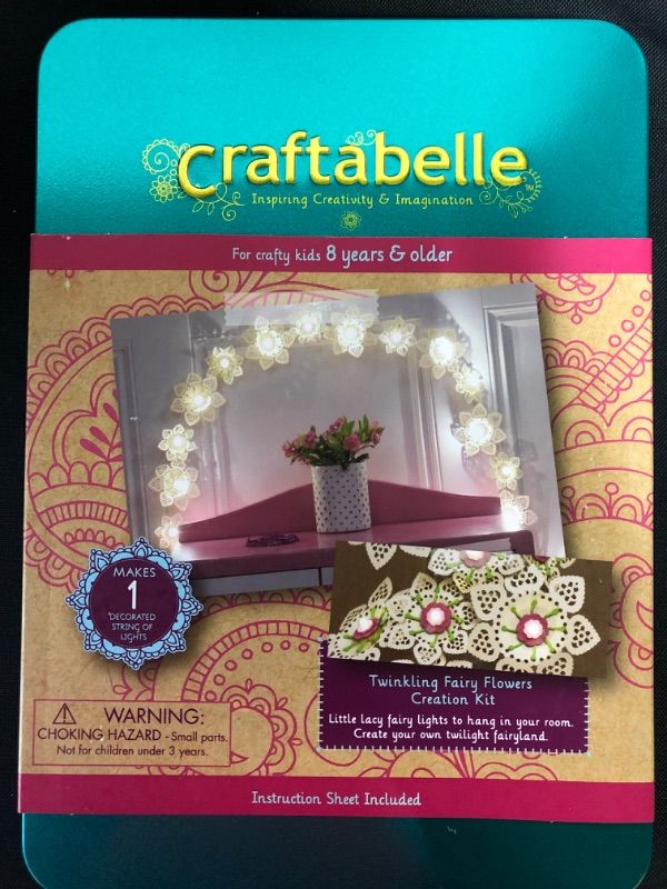 Photo 2 of Craftabelle – Twinkling Fairy Flowers Creation Kit – DIY Twinkle Lights for Bedroom – 106pc String Light Set with Accessories – DIY Arts & Crafts for Kids Aged 8 Years +
