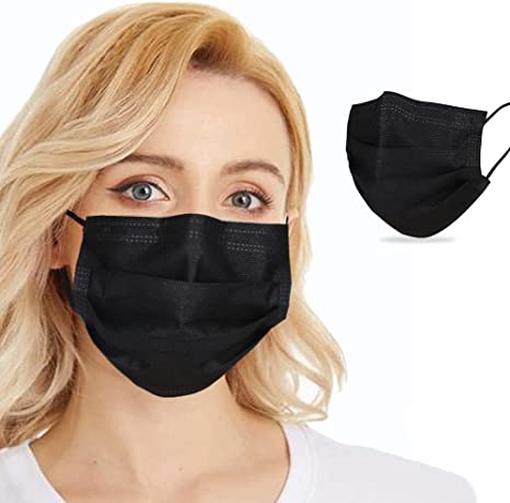 Photo 1 of 2 PACKS Disposable Face Mask 50 Pack 3 Ply Protective Mouth Cover Dust Soft Breathable Safety Masks for Adult with Elastic Earloop. 
