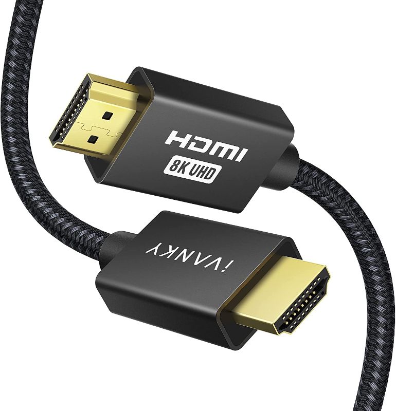 Photo 1 of 8K HDMI 2.1 Cable 48Gbps 3.3ft, iVANKY Ultra High-Speed Braided HDMI Cable, 4K@120Hz 8K@60Hz eARC HDR HDCP 2.2 2.3 Compatible with PS5/PS4/Apple TV/Fire TV/Roku/Xbox/MacBook Pro 2021  --factory sealed--