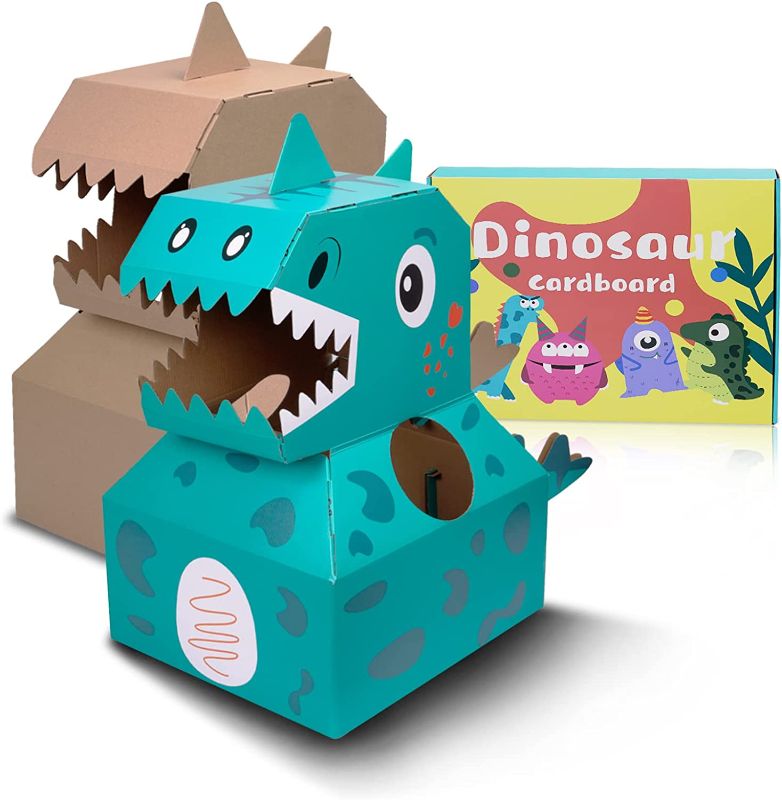 Photo 1 of AmazeFan Kids Dinosaur Cardboard Wearable 3D Carton Graffiti Paper Toy Costume Playhouse for Kid DIY Handmade Two Packs