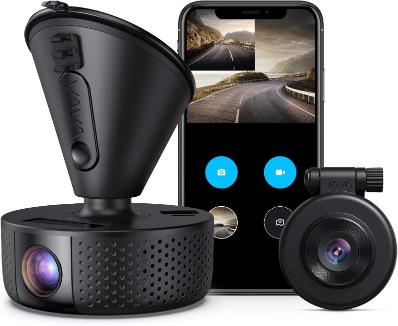 Photo 1 of Dual Dash cam | VAVA Dual 1920x1080P FHD | Front and Rear Dash Camera | 2560x1440P Single Front| for Cars with Wi-Fi | Night Vision | Parking Mode | G-Sensor | WDR | Loop Recording| Support 128GB Max --Factory sealed--