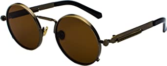 Photo 1 of Dollger Steampunk Round Sunglasses For Women Men Gothic Hippie Retro 70s 80s 90s Designer Small Circle John Lennon Glasses