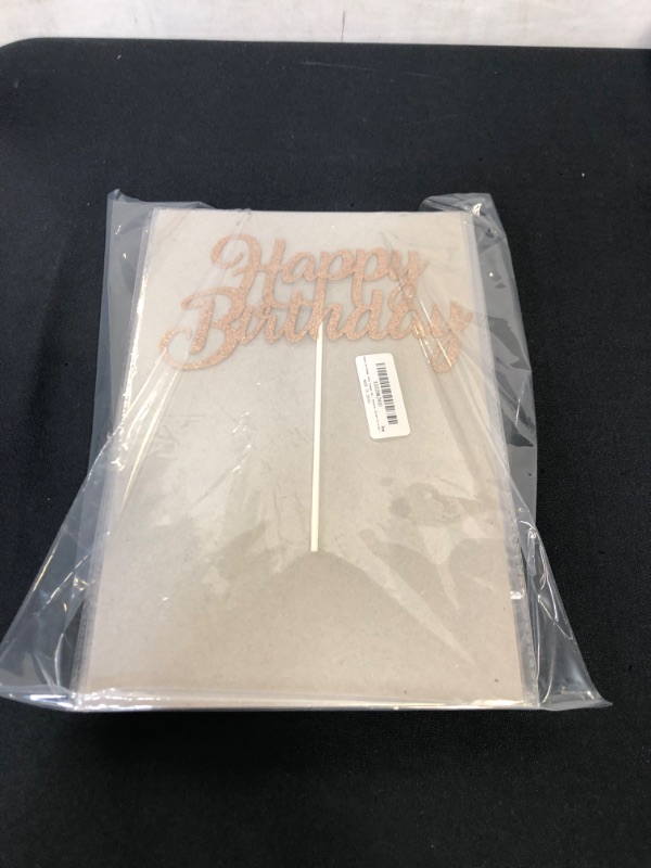 Photo 3 of 5 Packs of Rose Gold Glitter Happy Birthday Cake Topper, Birthday Party Decorations Supplies