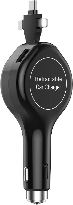 Photo 1 of Dual USB Retractable 3.6A/18W Car Charger with Cable, 3-in-1 Multiple Fast car Charger Adapter Compatible with iPhone & Android Cell Phones, 2 USB Port Compatible with All USB Device Charging  --Factory sealed--