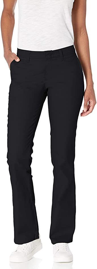Photo 1 of Dickies Women's Flat Front Stretch Twill Pant Slim Fit Bootcut --- 6 SHORT 
