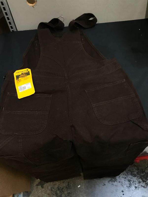 Photo 1 of Carhartt Women Medium Dark Brown Cotton/Spandex Crawford Double Front Unlined Bib Overalls ---- MEDIUM 8/10
