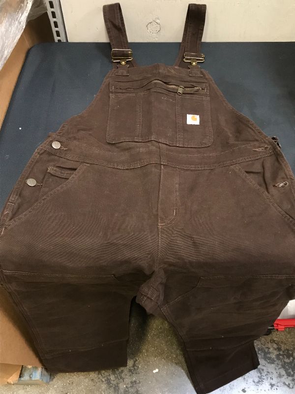 Photo 2 of Carhartt Women Medium Dark Brown Cotton/Spandex Crawford Double Front Unlined Bib Overalls ---- MEDIUM 8/10
