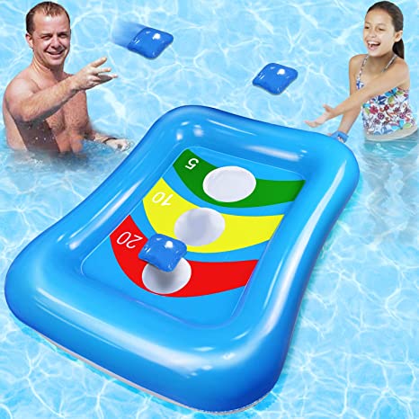 Photo 1 of Camlinbo Inflatable Cornhole Board Set Bean Bag Toss Games Swimming Pool Toys for Kids Adults Family Pool Carnival Cornhole Board Toss Games Outdoor Toys
