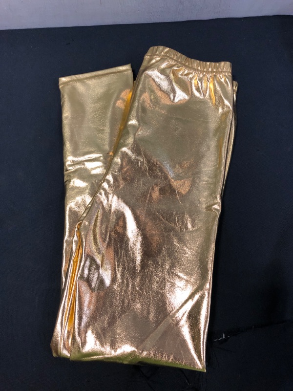 Photo 2 of Aaronano Little Girls' Metallic Color Shiny Stretch Leggings SIZE 3XL