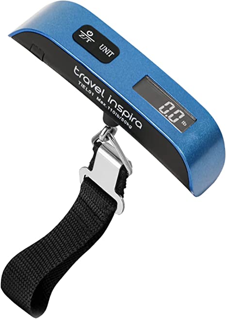 Photo 1 of travel inspira Luggage Scale, Portable Digital Hanging Baggage Scale for Travel, Suitcase Weight Scale with Rubber Paint, 110 Pounds, Battery Included
