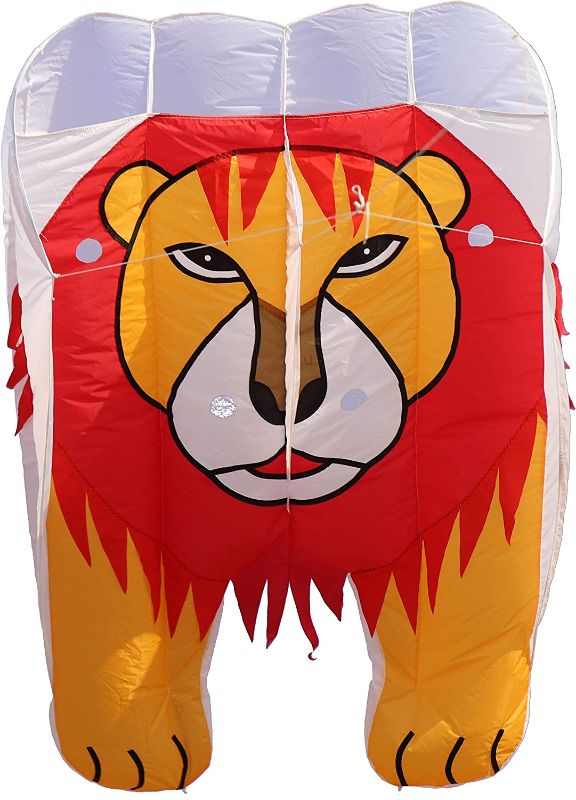 Photo 1 of Fullfar Lion Large Kite for Adults , Soft Nylon Material Parafoil Kites . 244×39 inch Kite Easy to Fly with 195ft Kite Braided String and Backpack, Perfect 3D Kite for The Beach.
