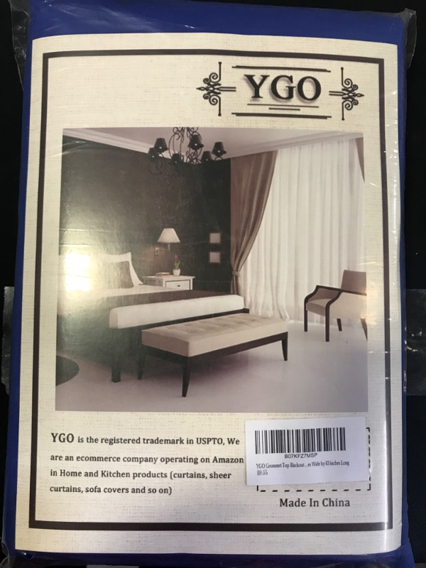 Photo 2 of YGO Grommet Top Blackout Curtains 63 inch for Bedroom Living Room Window Treatment Set Royal Blue Curtains 2 Panels Each is 52 inches Wide by 63 inches Long