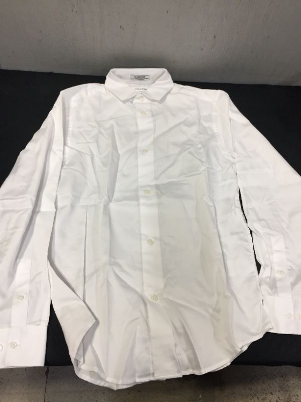 Photo 2 of Calvin Klein Boys' Long Sleeve Sateen Dress Shirt SIZE 12