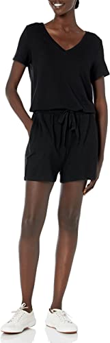 Photo 1 of Amazon Brand - Daily Ritual Women's Supersoft Terry Short-Sleeve V-Neck Romper M