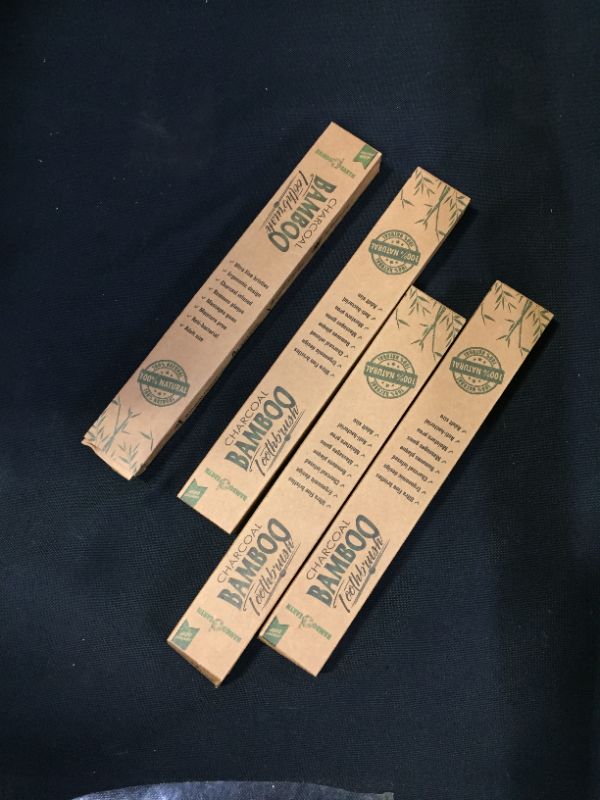 Photo 2 of BAMBOO CHARCOAL TOOTHBRUSH PACK OF 4 (2 BOXES)