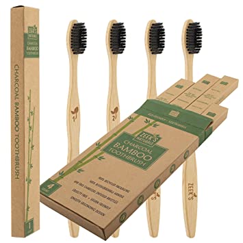 Photo 1 of BAMBOO CHARCOAL TOOTHBRUSH PACK OF 4 (2 BOXES)