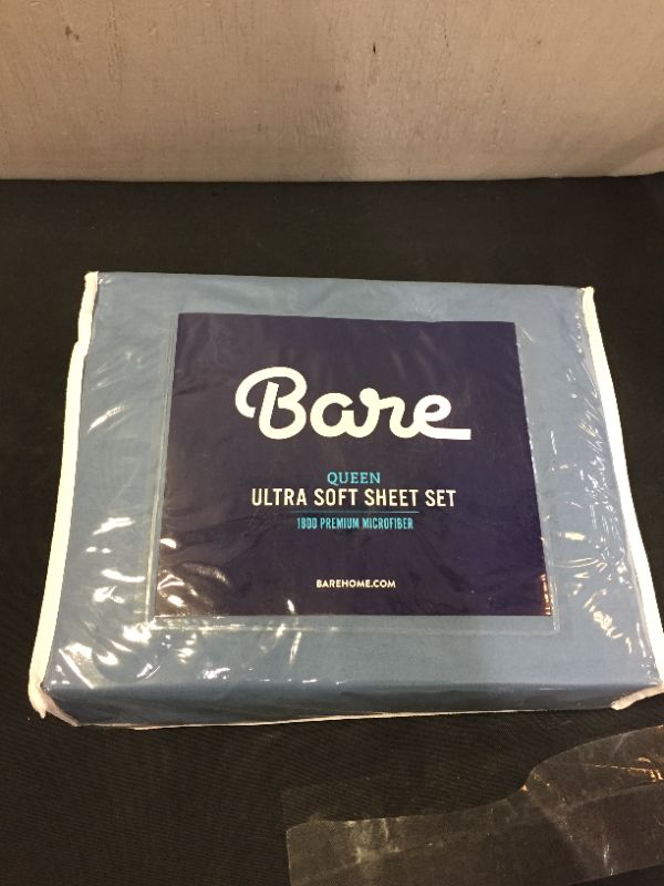 Photo 2 of Bare Home Microfiber Hydro-Brushed Sheet Set - Queen / Coronet Blue