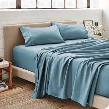 Photo 1 of Bare Home Microfiber Hydro-Brushed Sheet Set - Queen / Coronet Blue