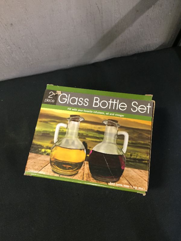 Photo 2 of 2 PIECE GLASS BOTTLE SET