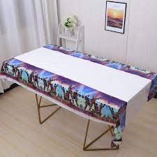 Photo 1 of 4 PACK BATTLE ROYALE PLASTIC TABLECLOTH 86IN X 51IN 