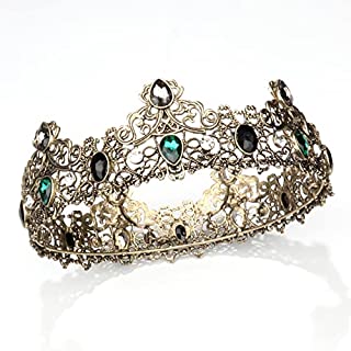 Photo 1 of Black Metal Crowns for Men Royal Prince Birthday Crown for Men Boys Gothic Tiara Full Vintage Crown Prom Party Cosplay Wedding Costume Accessories Gothic Crown
