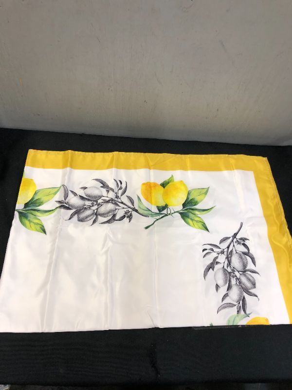 Photo 2 of (STOCK PHOTO IS JUST AN EXAMPLE, ACTUAL ITEM DIFFERS) WAIRFFOPD WATERPROOF RECTANGLE TABLECLOTH SPILL PROOF (LEMON, OBLONG 52" X 72")