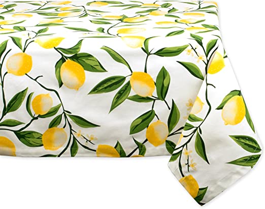 Photo 1 of (STOCK PHOTO IS JUST AN EXAMPLE, ACTUAL ITEM DIFFERS) WAIRFFOPD WATER resistant RECTANGLE TABLECLOTH SPILL PROOF (LEMON, OBLONG 52" X 72")