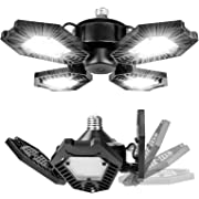 Photo 1 of 2 Pack Deformable LED Garage Light 120W 6500K Super Bright Illuminator 360 Garage Lights with 4 Adjustable Panels E26 E27 LED Garage Lights Ceiling Basement Workshop Warehouse
