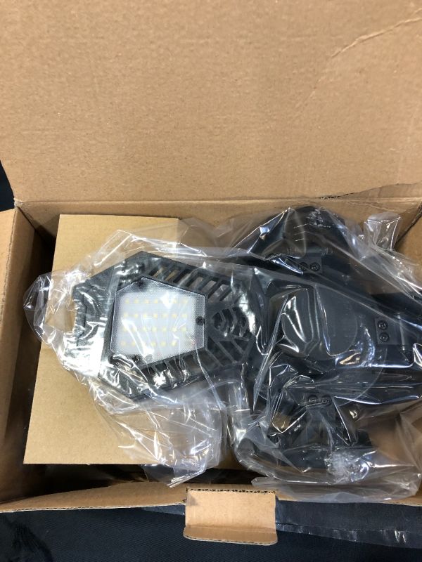 Photo 1 of 2 Pack Deformable LED Garage Light 120W 6500K Super Bright Illuminator 360 Garage Lights with 4 Adjustable Panels E26 E27 LED Garage Lights Ceiling Basement Workshop Warehouse

