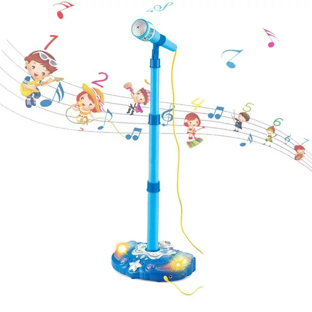 Photo 1 of Dash microphone Superstar karaoke Microphone Play Set w/ lights Built In MP3 Player, Speaker, Adjustable Height--blue--factory sealed