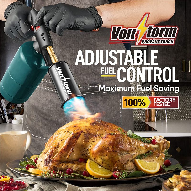 Photo 2 of Voltstorm Cooking Torch Propane Torch, Culinary Torch with High Output 100,000 BTU, Charcoal Starter, Weed Burner, Campfire Starter,Professional Grilling Torch for Searing Steaks,Roasting Peppers,BBQ
