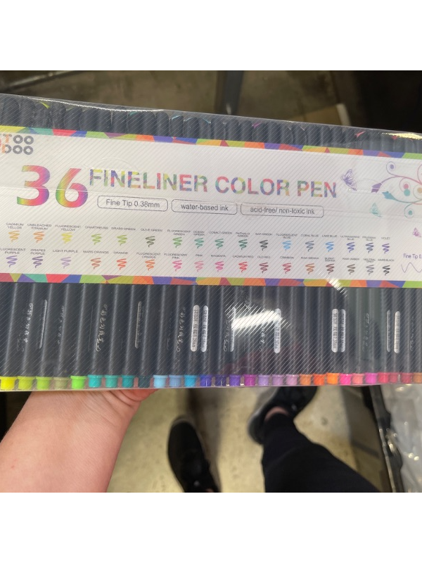 Photo 2 of 36 Pieces Fineliner Color Pen Set, TOODOO 0.38 mm Colored Sketch Drawing Pen, Porous Fine Point Markers for Journal and Note Taking without Bleeding Paper
