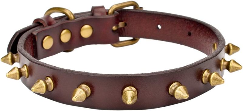 Photo 1 of Aolove Basic Classic Adjustable Genuine Cow Leather Pet Collars for Cats Puppy Dogs
