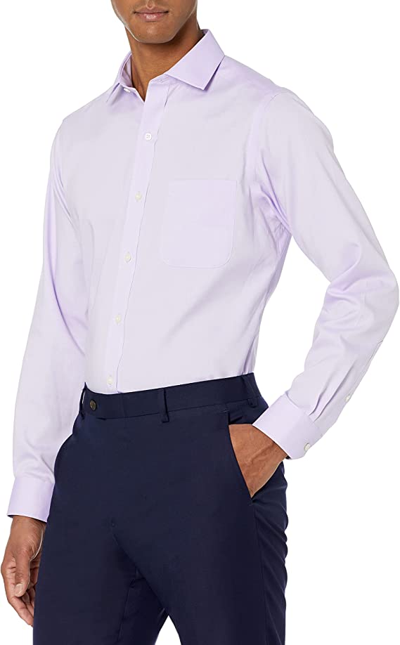 Photo 1 of Buttoned Down Men's Tailored Fit Spread Collar Solid Non-Iron Dress Shirt 17x36
