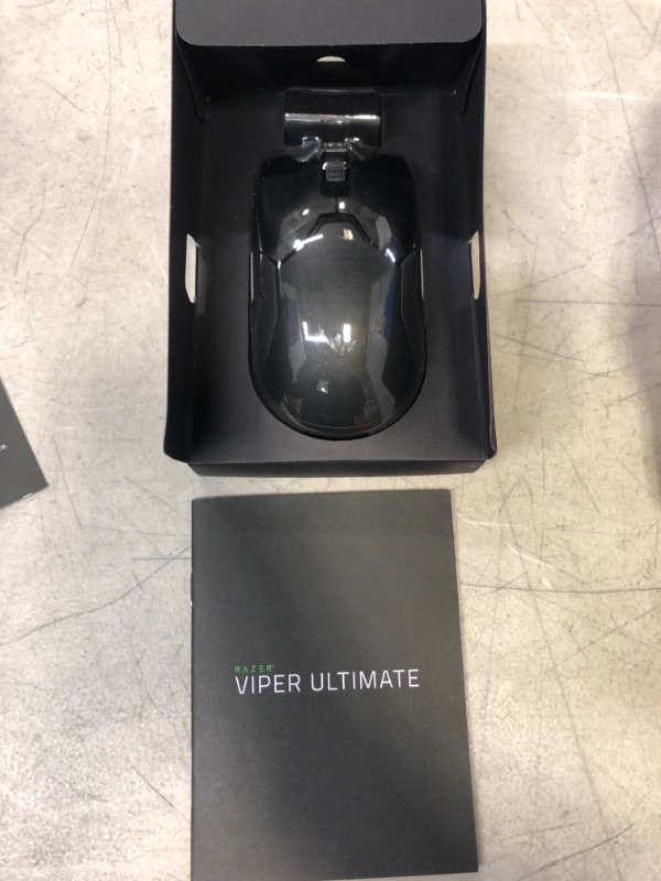 Photo 2 of Razer Viper Ultimate Lightweight Wireless Gaming Mouse: Fastest Gaming Switches - 20K DPI Optical Sensor - Chroma Lighting - 8 Programmable Buttons - 70 Hr Battery - Classic Black
