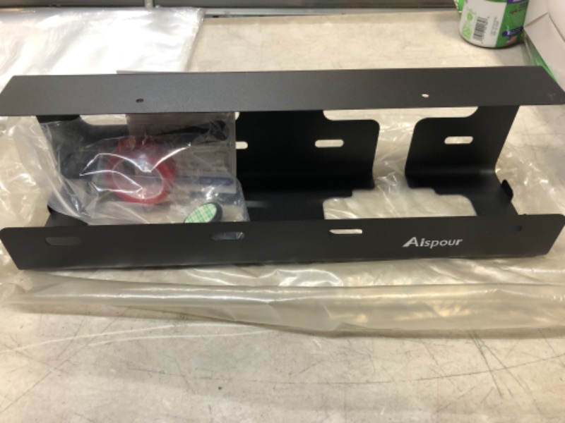 Photo 1 of Under Desk Cable Management Tray, Steel No Drill Under Desk Wire Management Tray, 15.7'' Under Desk Cable Raceway for Cords, Cable Management Organizer Desk Cable Raceway Tray
