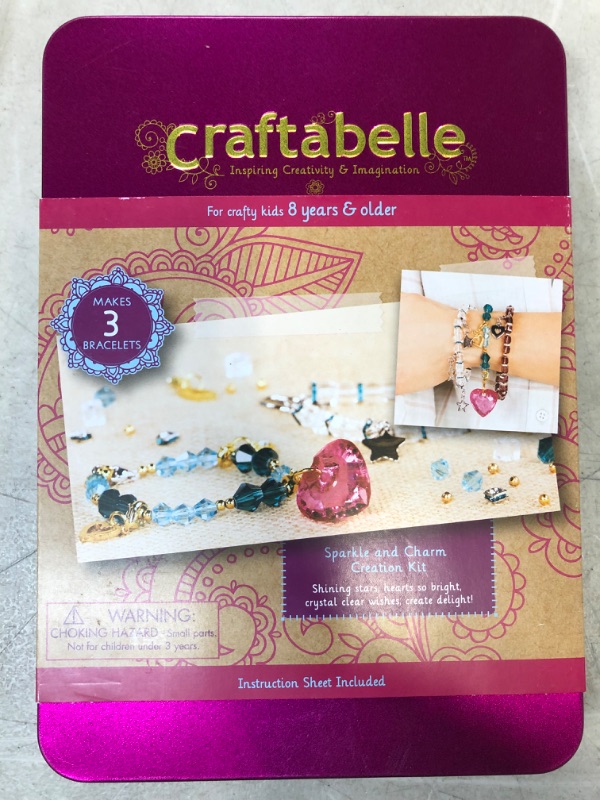 Photo 2 of Craftabelle – Sparkle and Charm Creation Kit – Bracelet Making Kit – 141pc Jewelry Set with Crystal Beads – DIY Jewelry Sets for Kids Aged 8 Years +