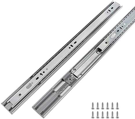 Photo 1 of 1 Pair LONTAN Soft Close Drawer Slides 22'' Soft Close Cabinet Hardware - 3 Fold Full Extension Ball Bearing Heavy Duty Drawer Slides