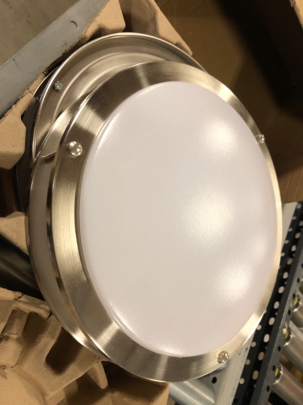 Photo 4 of 13 inch Flush Mount LED Ceiling Light Fixture, 2700K/3000K/3500K/4000K/5000K Adjustable Ceiling Lights, Brushed Nickel Saturn Dimmable Lighting for Bathroom Kitchen or Stairwell, ETL Listed - 2 Pack

