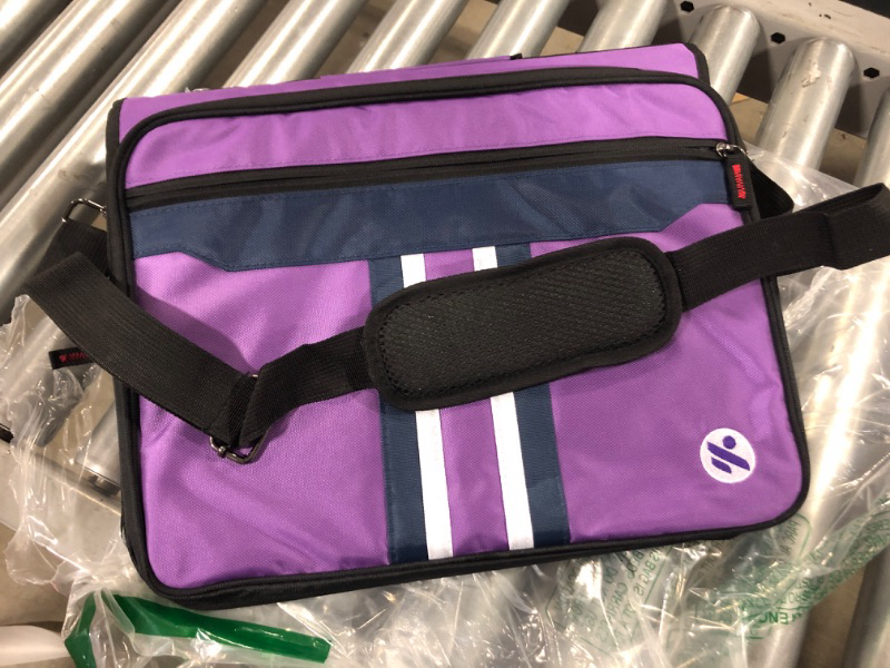 Photo 2 of 2-Inch 3 Rings Zipper Binder, Holds 15-Inch Laptop/Tablet, Handle and Shoulder Strap Included, Violet
