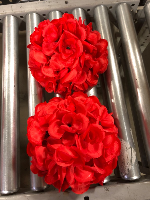 Photo 3 of Yinsun Mini Rose Artificial Flower Heads, Real Looking Silk Rose for DIY Wedding Bouquets Bridal Shower Baby Shower Party Decoration (Red) ---- 2 PACK 
